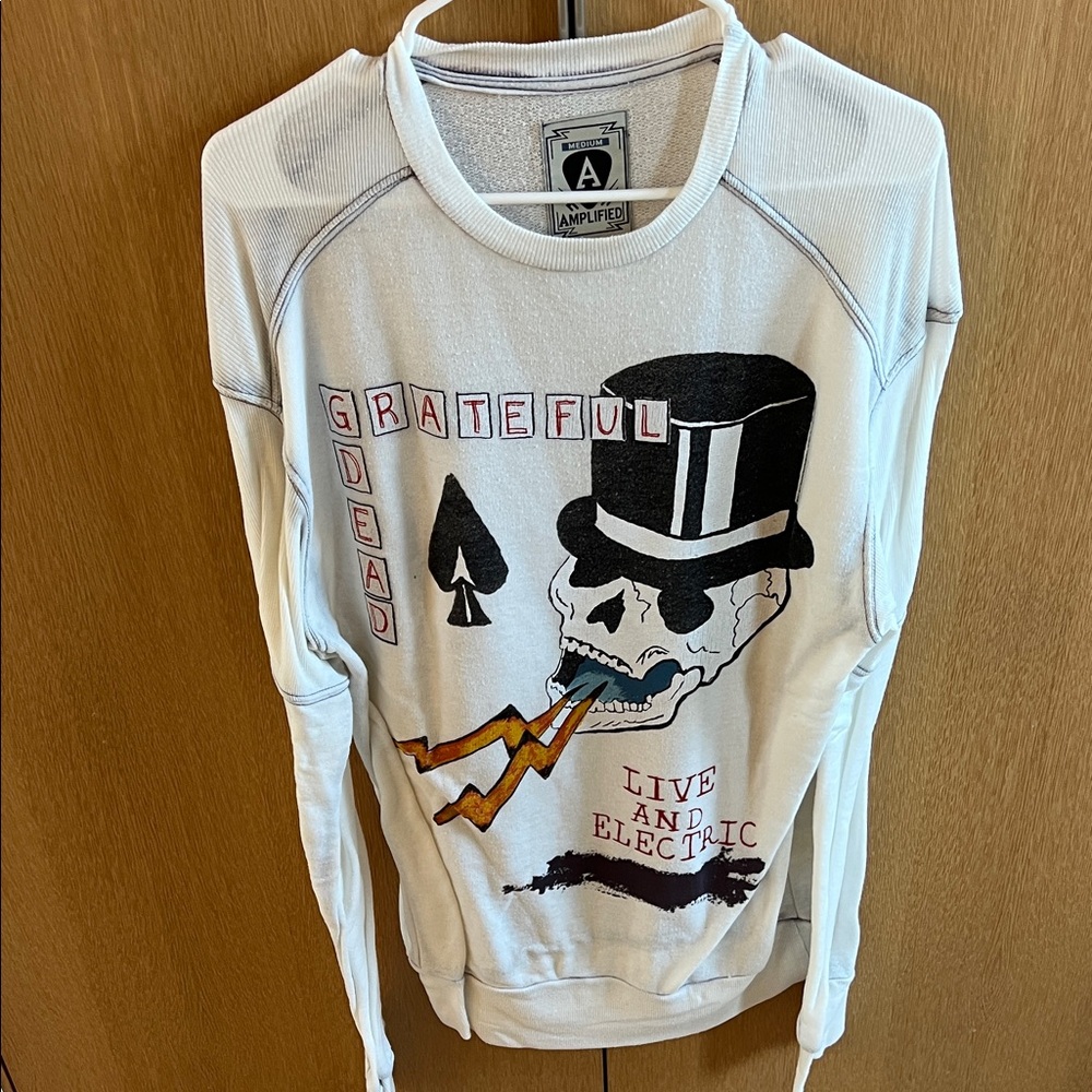 Men's White Grateful Dead Crewneck Sweater